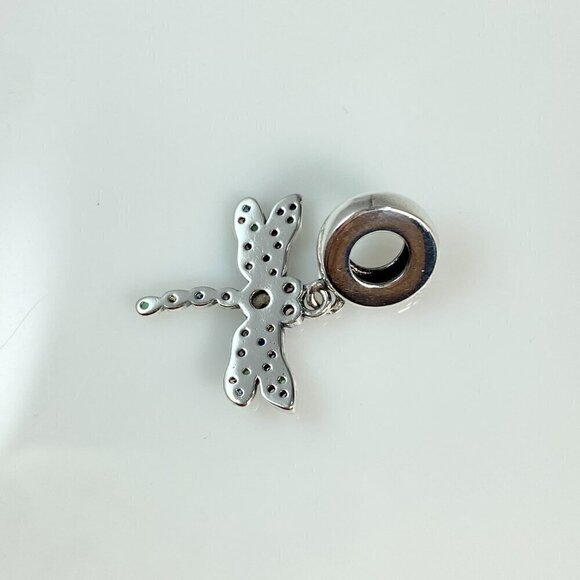 Sterling Silver Dragonfly Dangle Charm - Picture 7 of 11